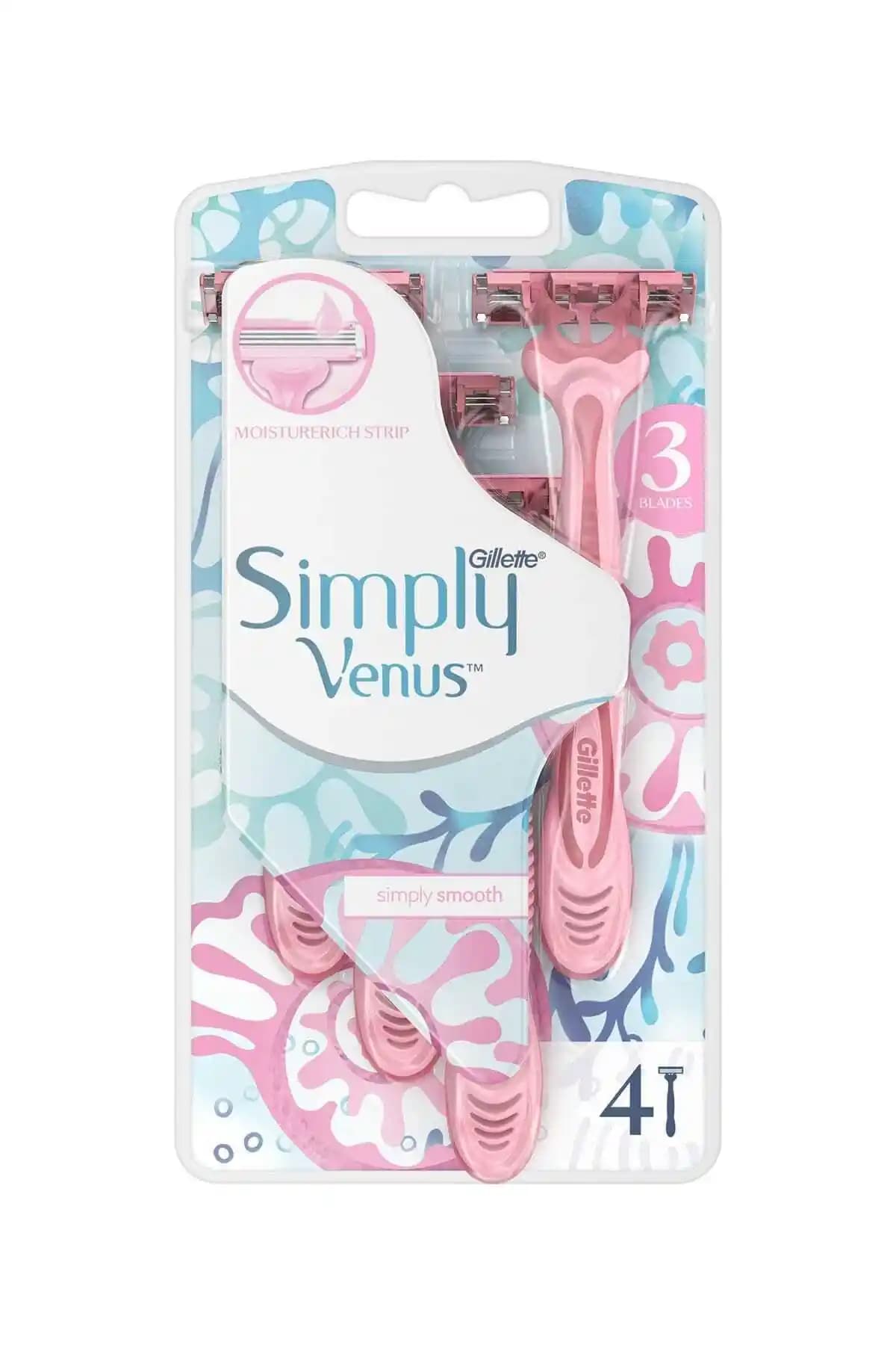 Gillette Venus Unisex Sımply 4'lü Kullan At Tıraş Bıçağı: Günlük ve Pratik Tıraş Çözümü