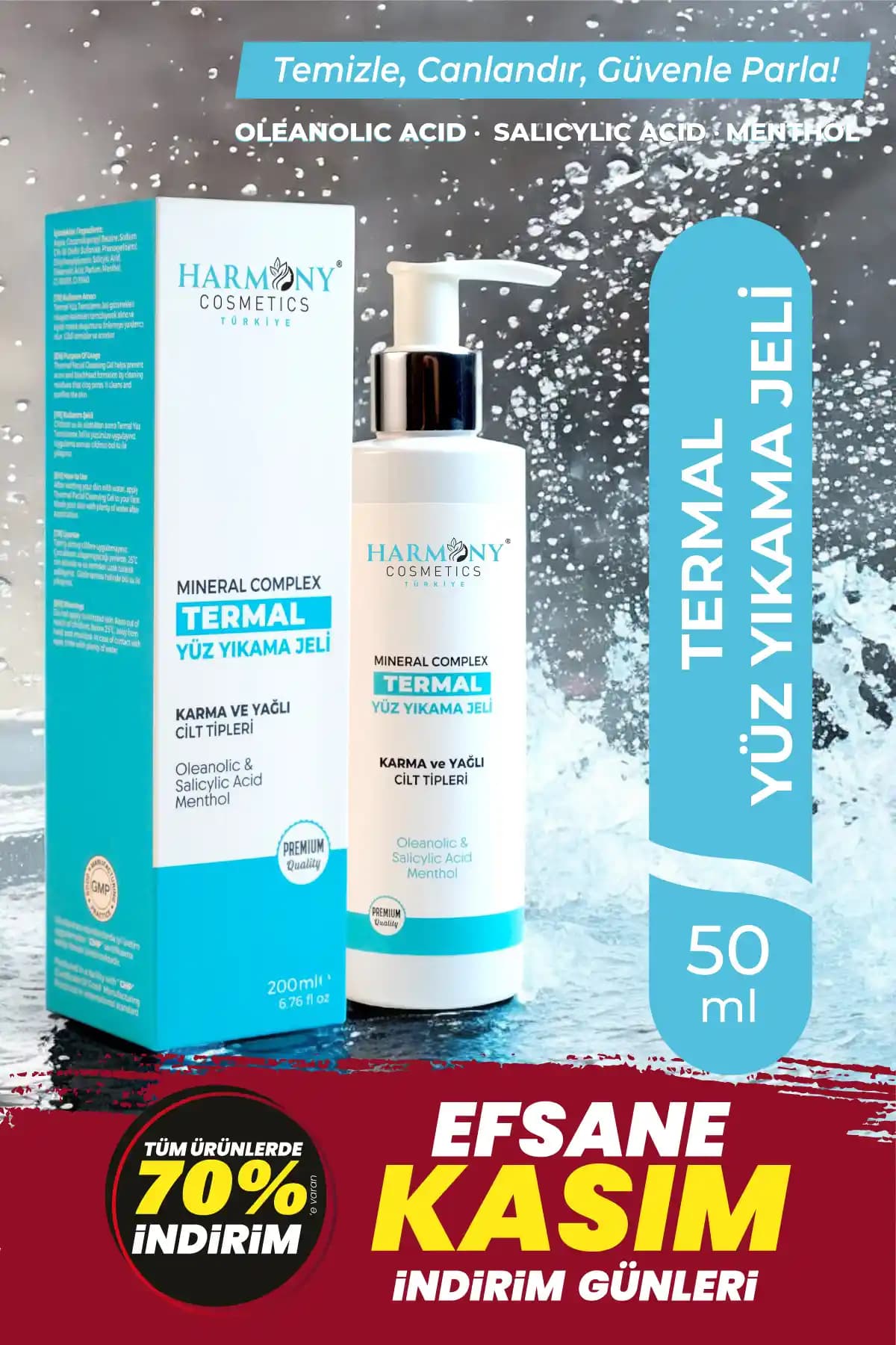 Home Harmony Termal Yüz Yıkama Jeli: Hassas Ciltler İçin Derinlemesine Temizlik ve Nem Desteği