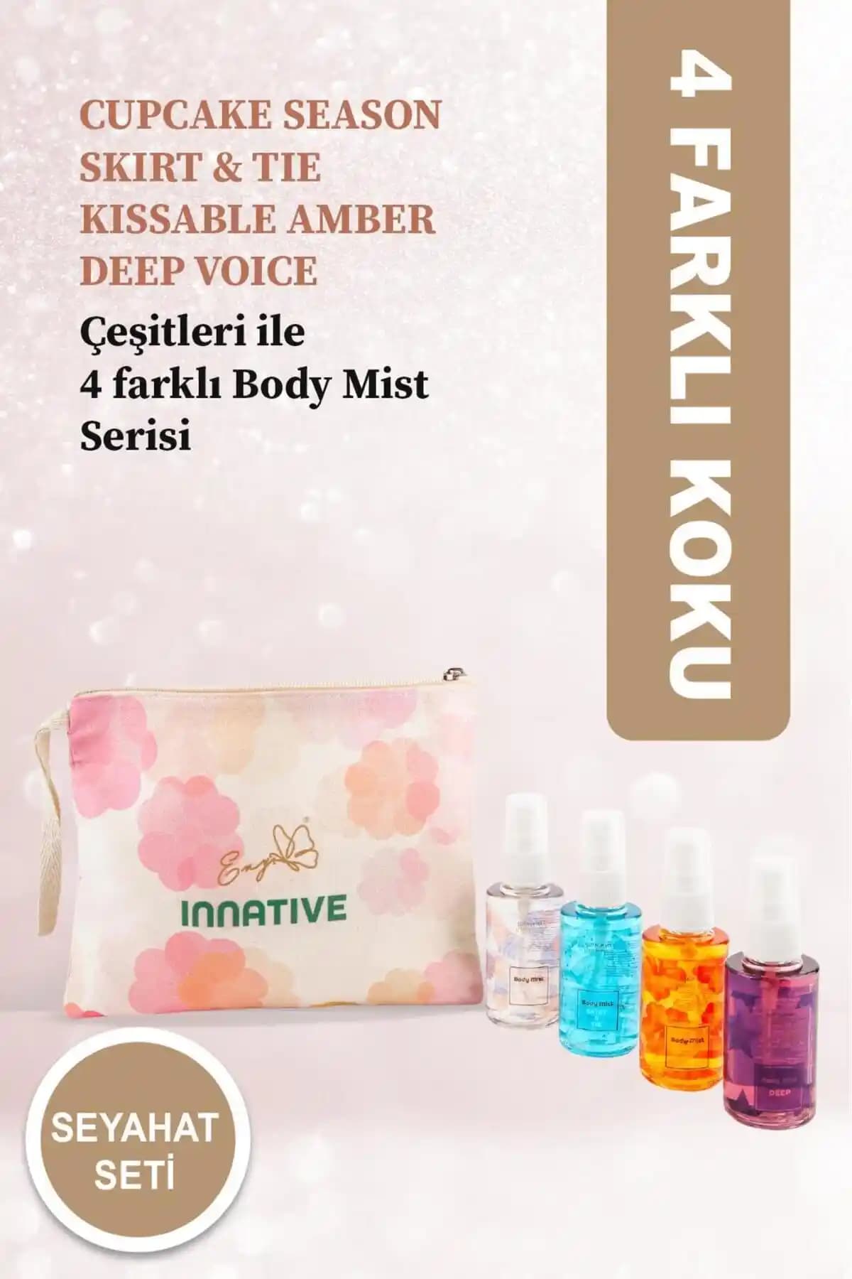 INNATIVE Eny Elif Nur Yel Seyahat Boy Çanta Seti ile Hafif ve Kalıcı Kokular