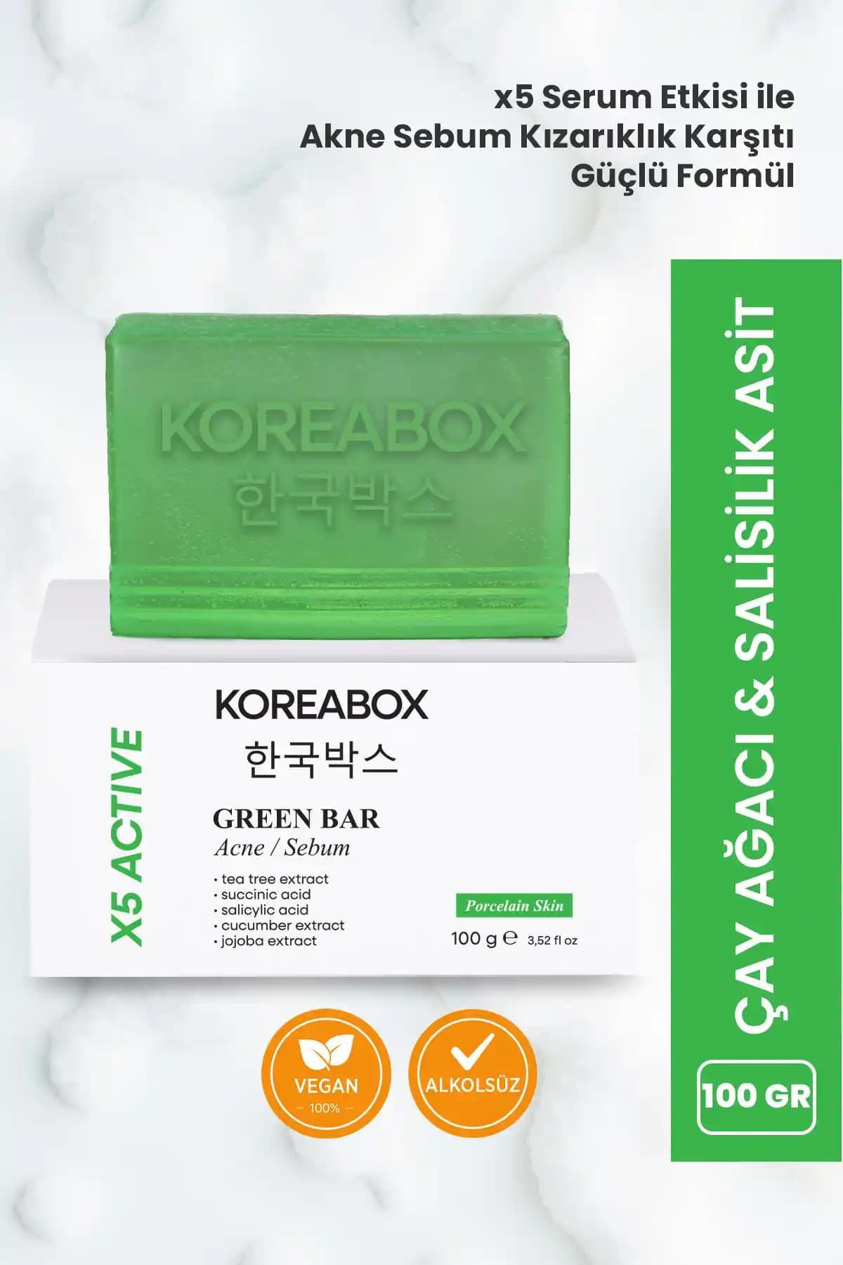 KOREABOX 100 Gr Akne ve Kızarıklık Karşıtı Sebum Dengeleyici Sabun
