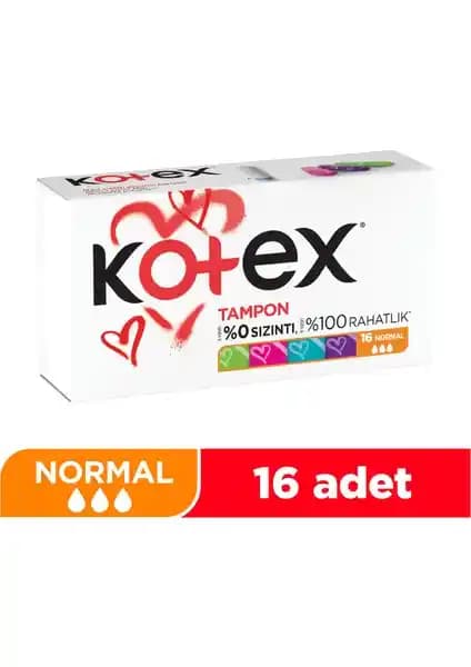 Kotex Tampon Normal 16'lı Günlük Hijyen ve Konfor Sağlayan Kadın Ürünü