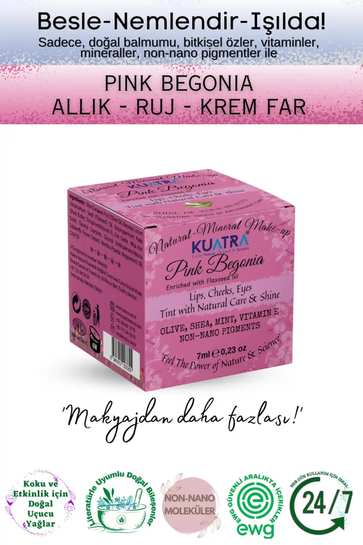 Kuatra Pink Begonia Nemlendirici: Çok Yönlü Doğal İçerikli Güzellik ve Bakım Ürünü