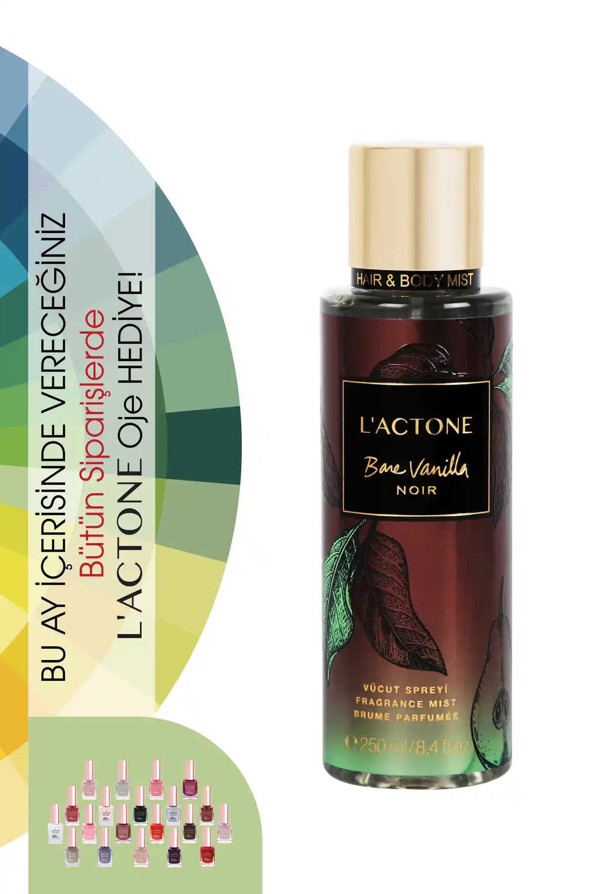 L'ACTONE Bane Vanilla Noir Vücut ve Saç Spreyi Kalıcı ve Sofistike Koku Deneyimi