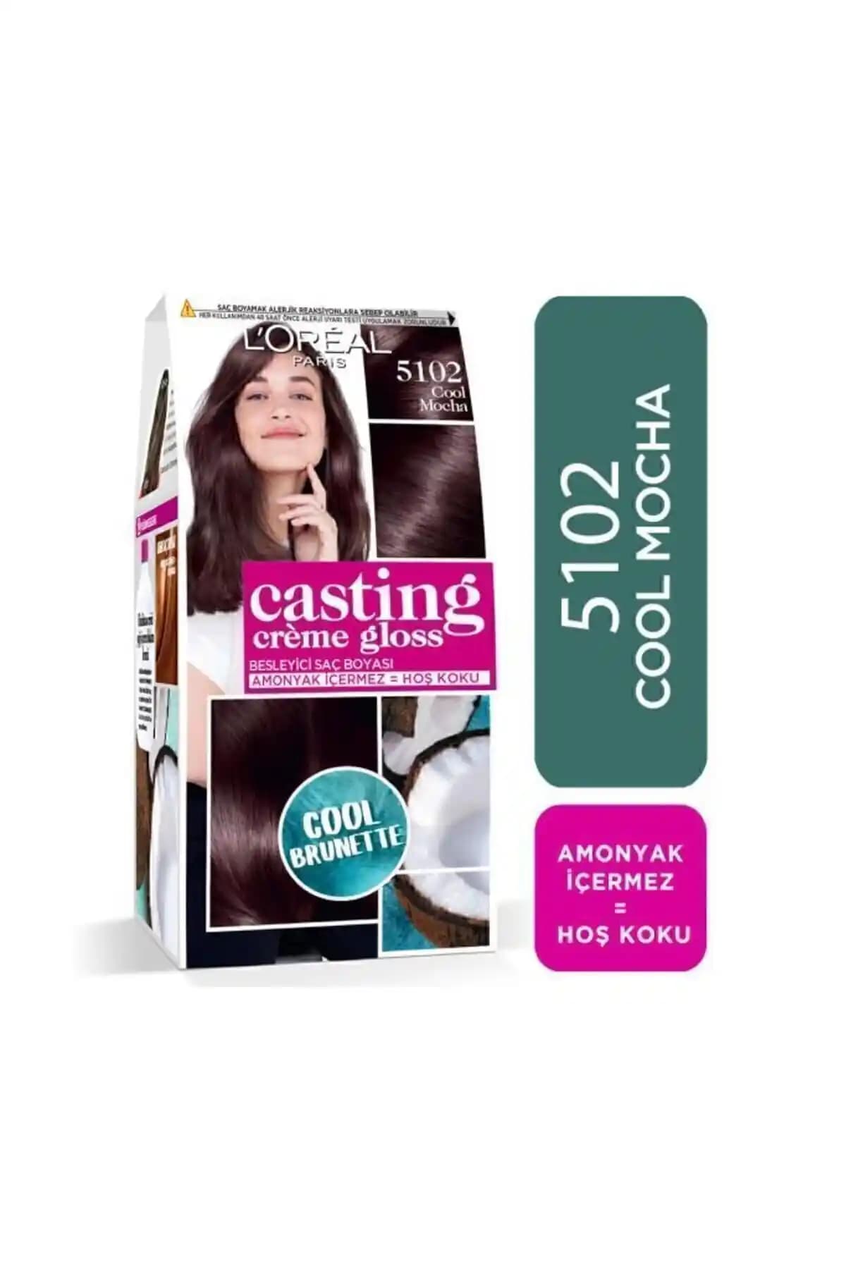L'Oréal Paris Casting Crème Gloss 5102 Cool Mocha Saç Boyası Doğal ve Parlak Kahverengi Tonu