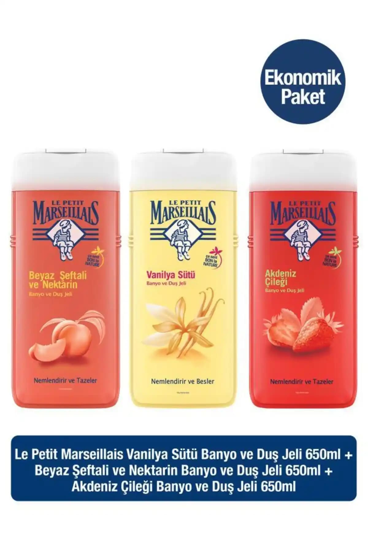 Le Petit Marseillais Üçlü Duş Jeli Seti Doğal İçeriklerle Ferahlatıcı Temizlik Deneyimi