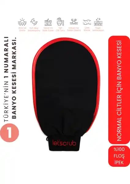 LET'SCRUB Siyah Banyo Duş Kesesi Peeling Eldiveni ile Cilt Temizliği ve Sağlığı Desteklenir