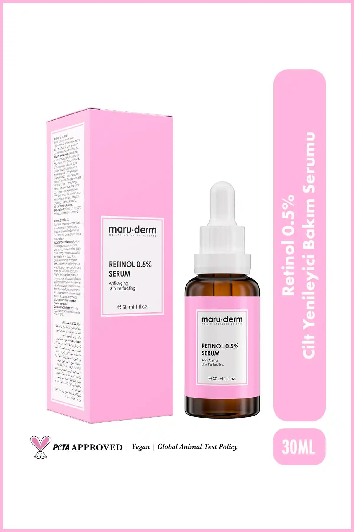 Maru.Derm Retinol 0.5% Cilt Yenileyici Serum: Yaşlanma ve Lekelerle Mücadelede Etkili Bakım