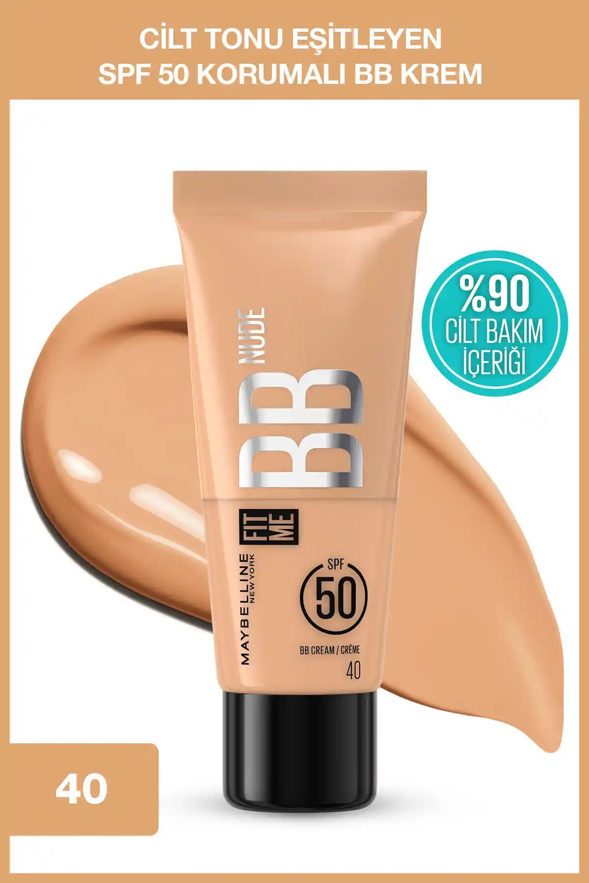 Maybelline Fit Me Nude BB Krem SPF50 ile doğal ve sağlıklı cilt görünümü sağlayan çok yönlü ürün