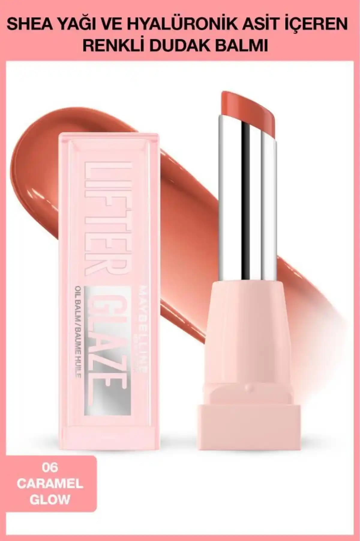 Maybelline New York Lifter Glaze Shea Yağı ve Hyalüronik Asit İçeren Renkli Dudak Balmı 06 Caramel Glow