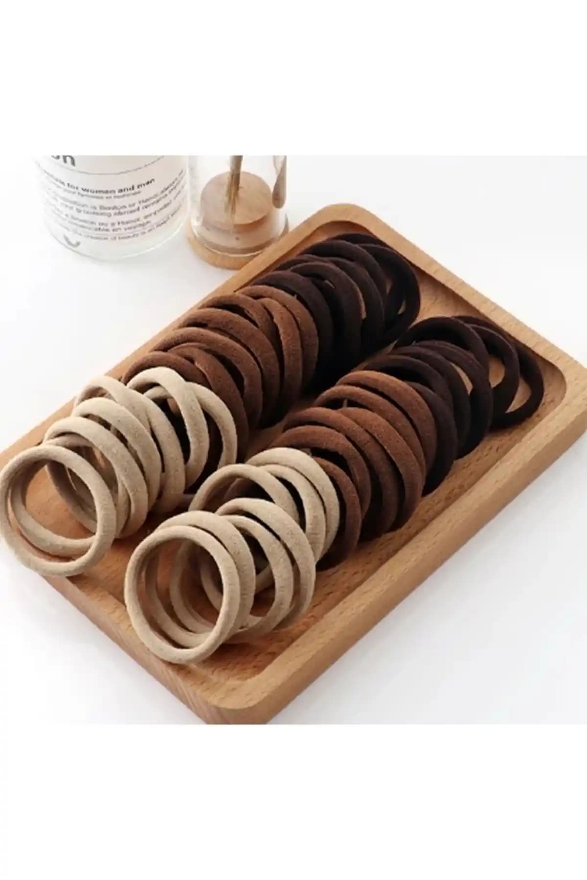 Monalisa Kadın Kahverengi Tonlar 50'li Lastik Toka Seti Günlük Kullanım ve Şıklık İçin Uygun