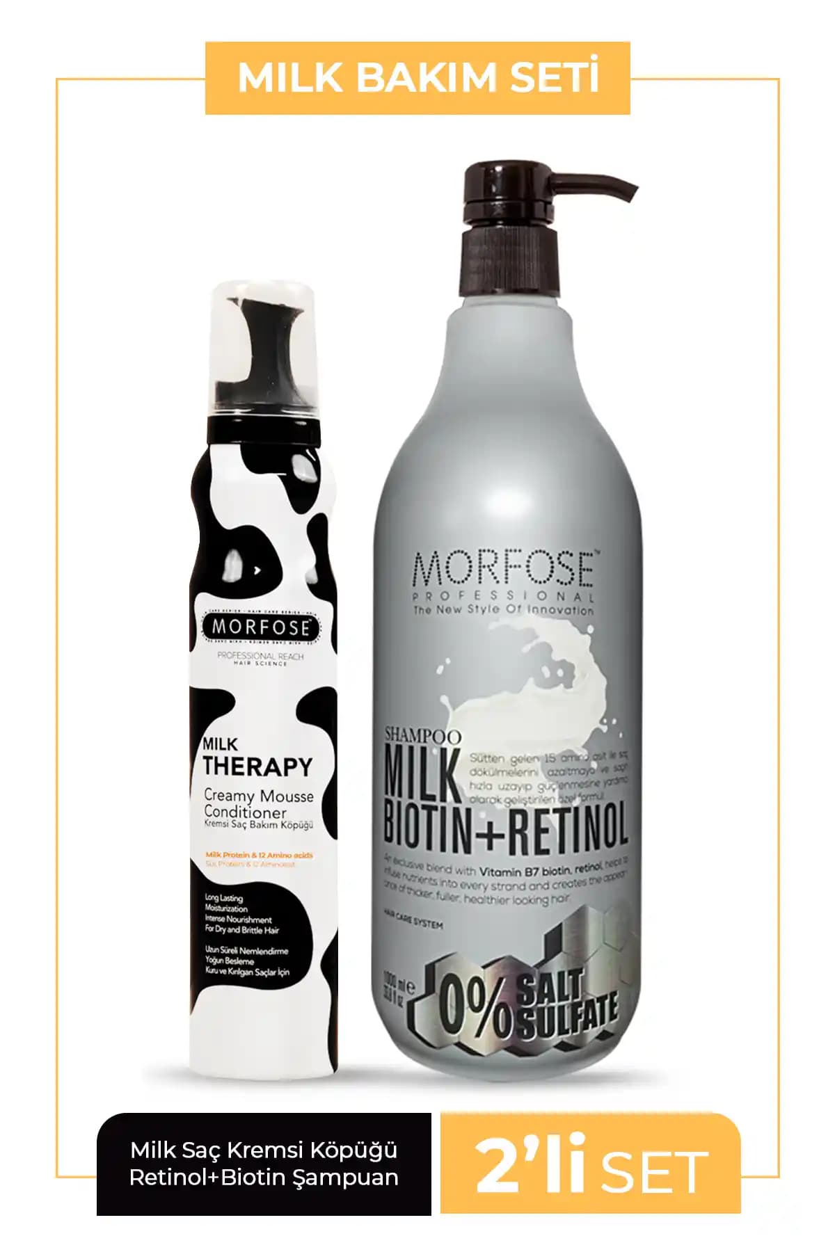 Morfose Sülfatsız Milk Biotin+Retinol İçerikli Tuzsuz Şampuan ve Saç Köpüğü Ürünleri İncelemesi