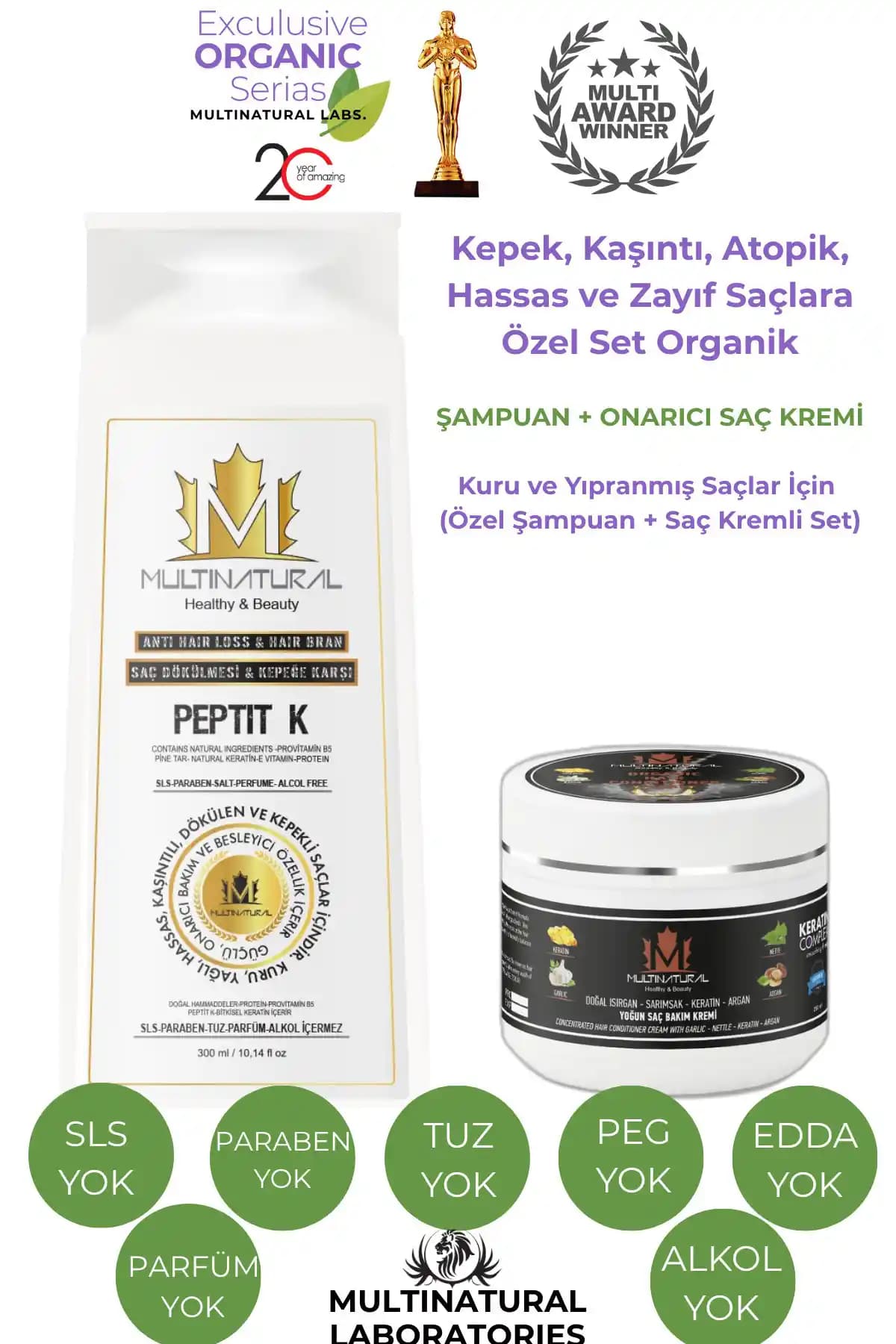 Multinatural Kepek Şampuan ve Saç Bakım Seti: Doğal Çözümle Sağlıklı Saçlar