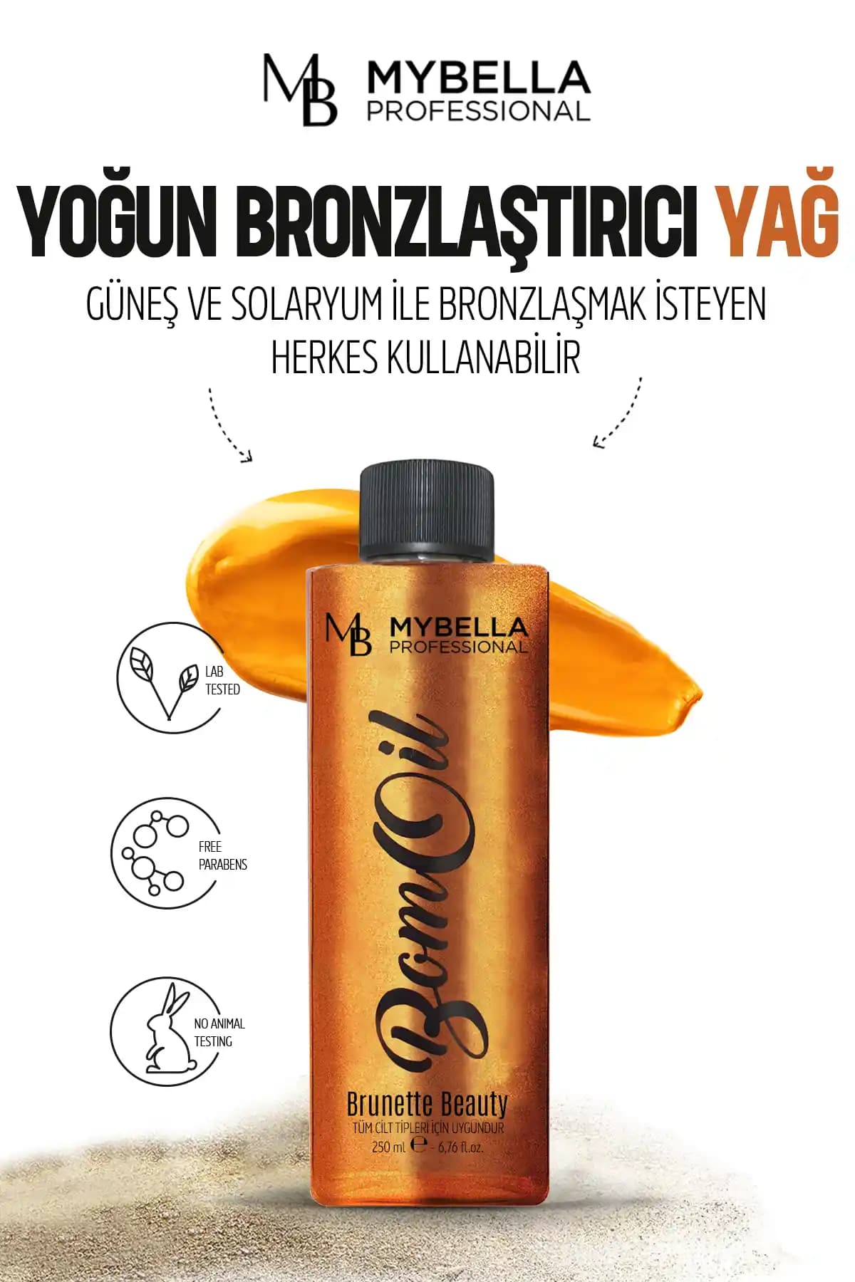 My Bella Vegan Yoğun Bronzlaştırıcı Yağ 250 ml Cilt Bakım Destekli Güneşlenme Yağı
