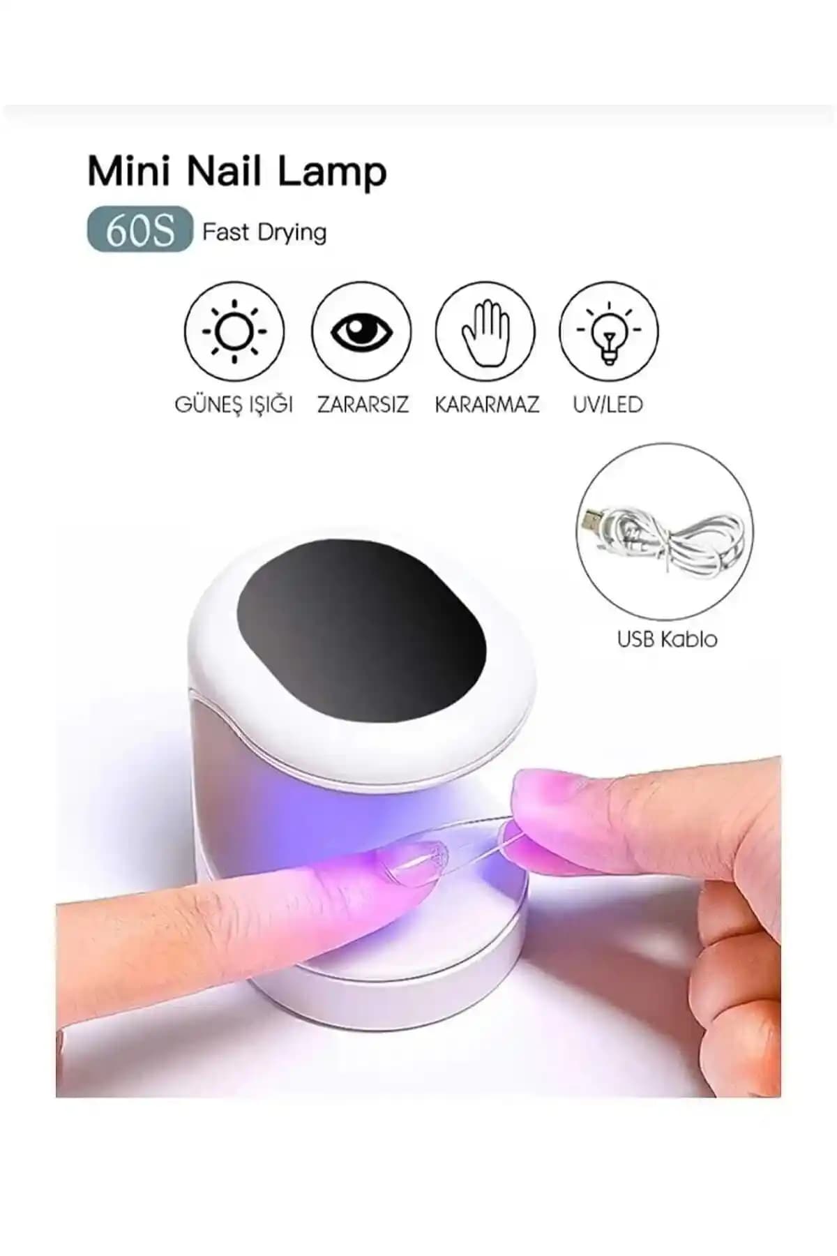 Nail Master 16 Watt 3 LED Protez Tırnak Kalıcı Oje Jel Kurutucu Mini UV LED