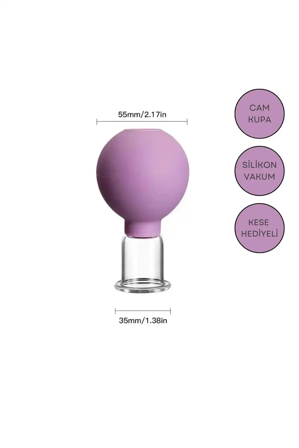 Naturachi Silikon Vakumlu Yüz ve Boyun İçin Masaj Kupası Mor Renkle Cilt Yenileme