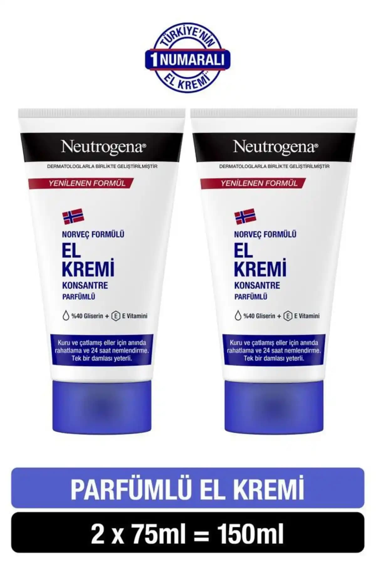 Neutrogena Norveç Formülü El Kremi Parfümlü 75 ml yüksek nemlendirme ve bakım sağlayan ürün