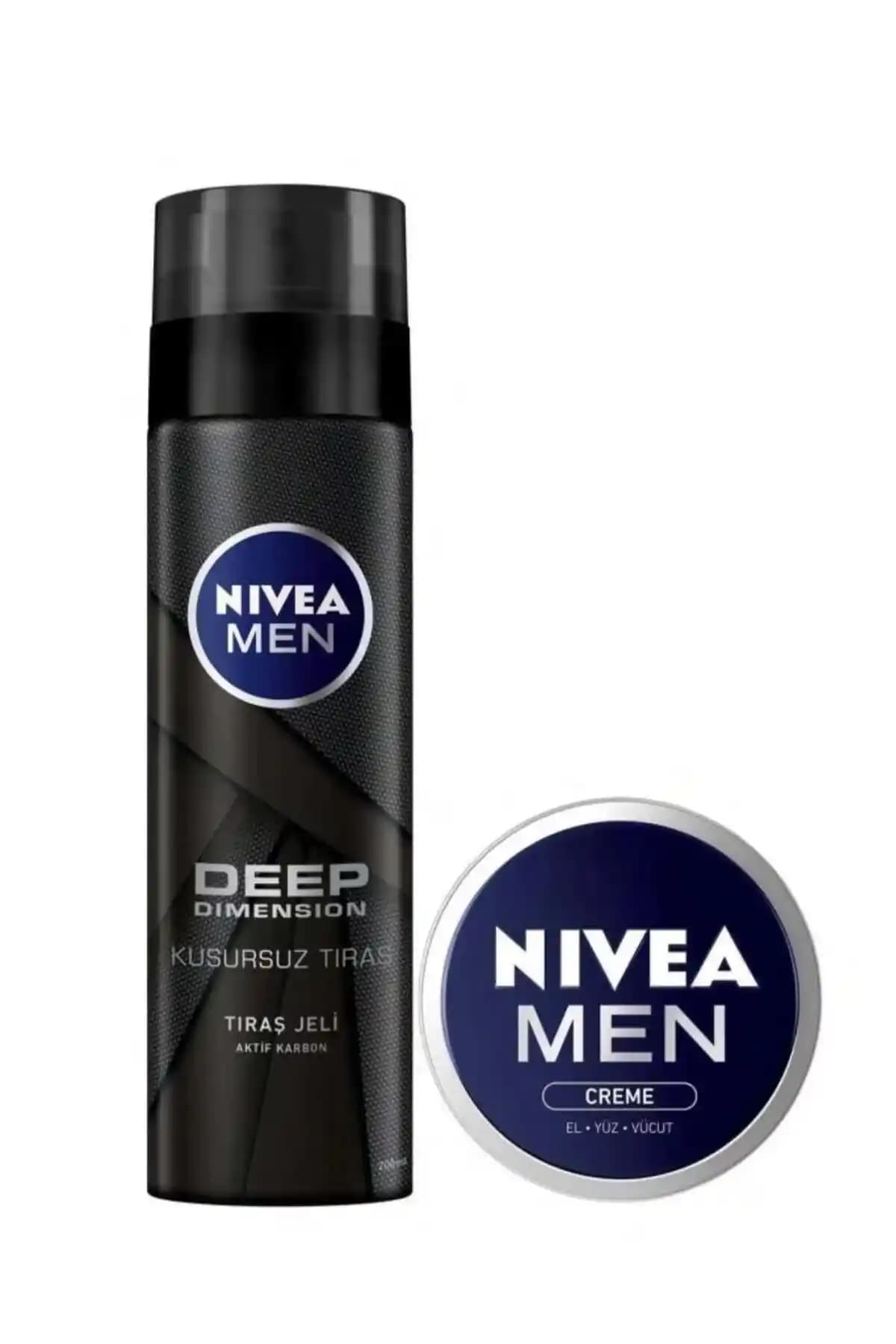 NIVEA Deep Men Crème Tıraş Jeli 30 ml - Nemlendirici ve Rahatlatıcı Erkek Bakım Ürünü