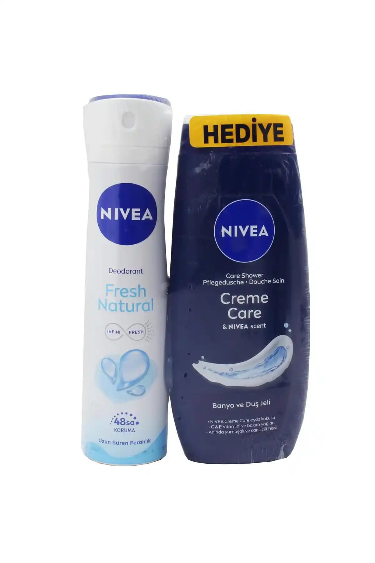 NIVEA Fresh Natural Kadın Bakım Seti Deodorant ve Duş Jeli Günlük Kullanım İçin
