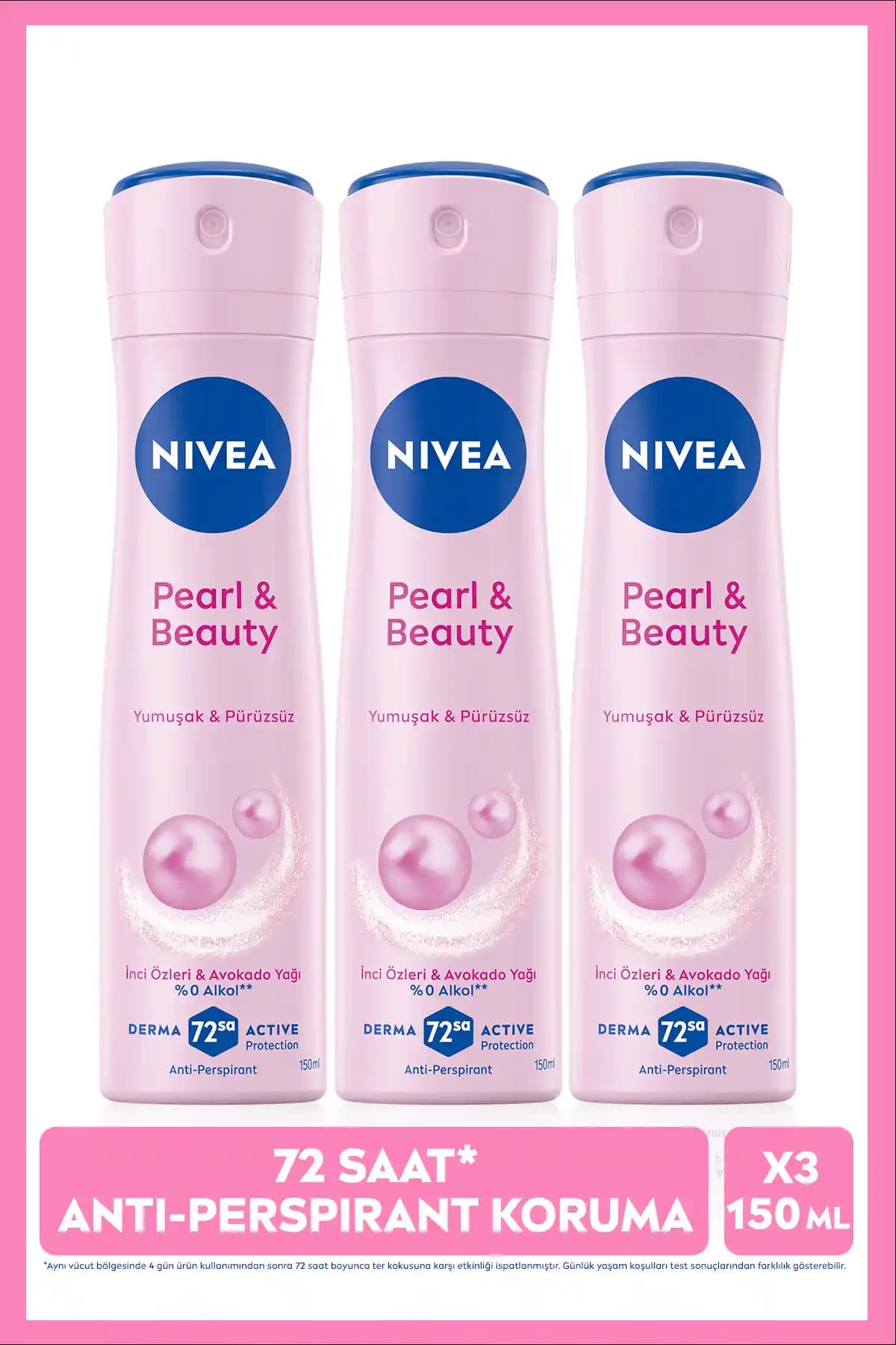 NIVEA Pearl&Beauty Kadın Sprey Deodorant 150 ml Günlük Kullanım İçin Güvenli ve Kalıcı Koruma
