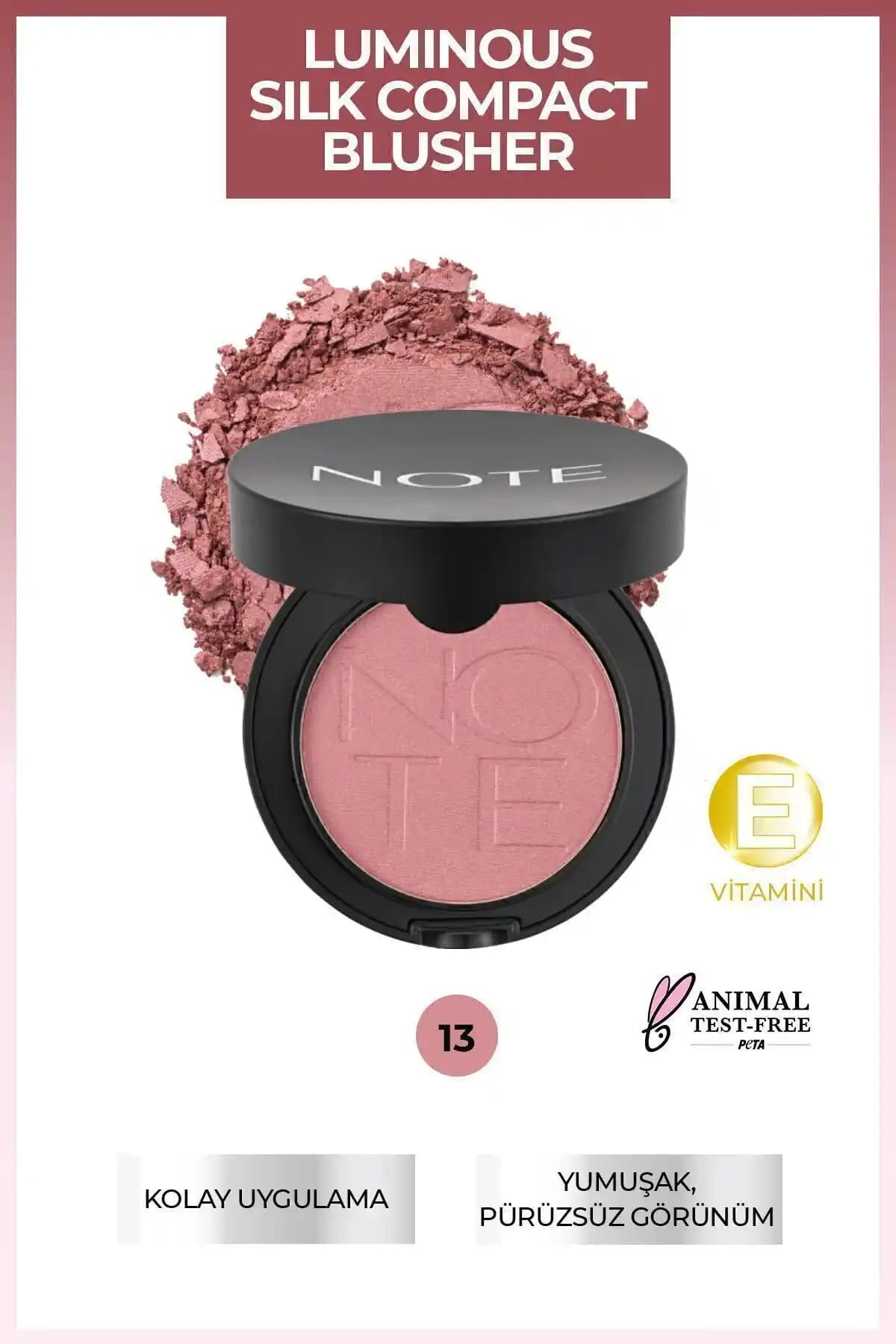 Note Cosmetics Luminous Silk Compact Blusher: Doğal ve Parlak Görünüm İçin Güvenli Toz Allık