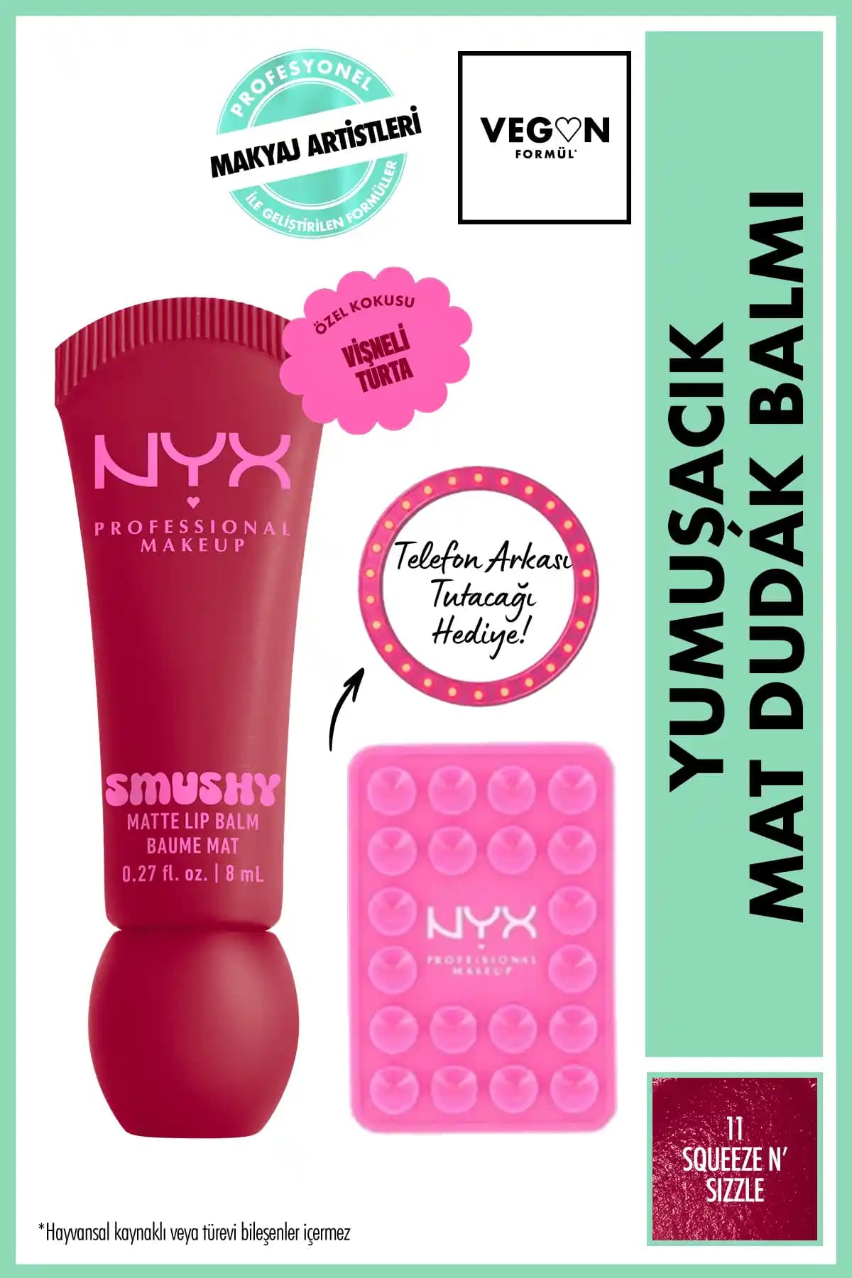 NYX Smushy Yu<muş>acık Mat Dudak Balmı: Nemli ve Kalıcı Dudaklar İçin Günlük Kullanıma Uygun