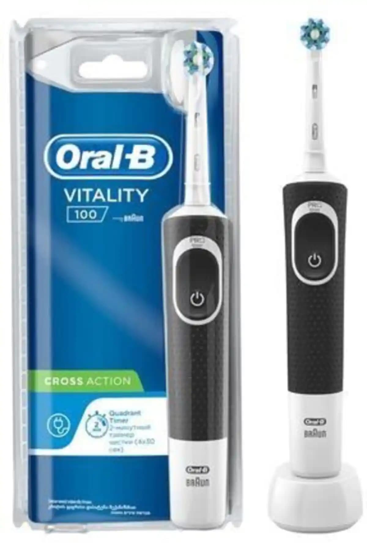 Oral-B D100 Şarjlı Vitality Black Crossaction Diş Fırçası Modern Ağız Bakımı İçin İdeal