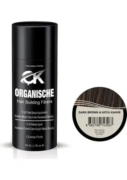 Organik Hair Building Fibers 50 gr Koyu Kahve Saç Tozu Doğal ve Güçlü Bir Çözüm