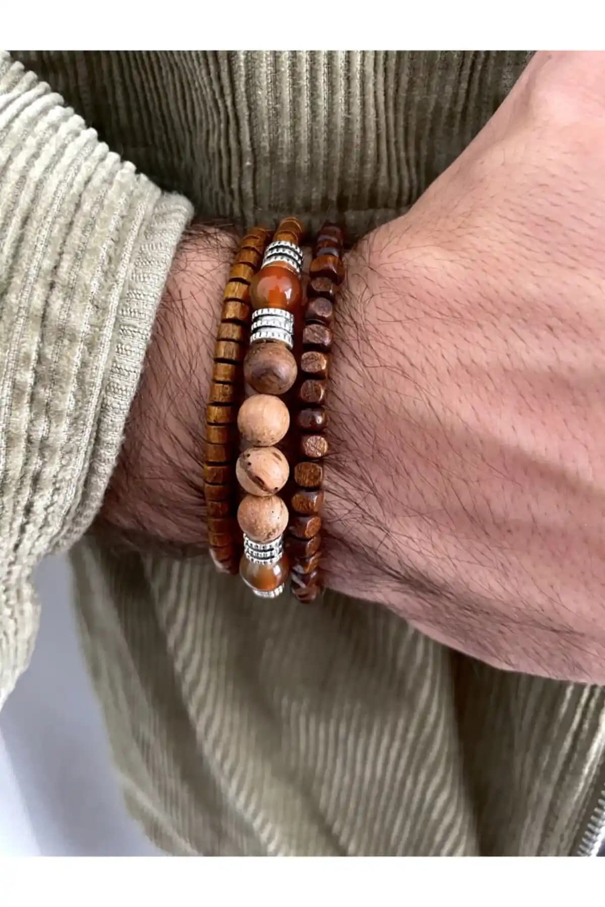 Padore Doğal Taş ve Ahşap Bileklik Seti Estetik ve Şık Tasarım