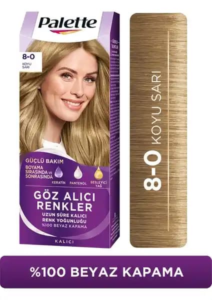 Palette 8-0 Koyu Sarı Saç Boyası: Uzun Süreli Renk ve Sağlıklı Görünüm Sağlar