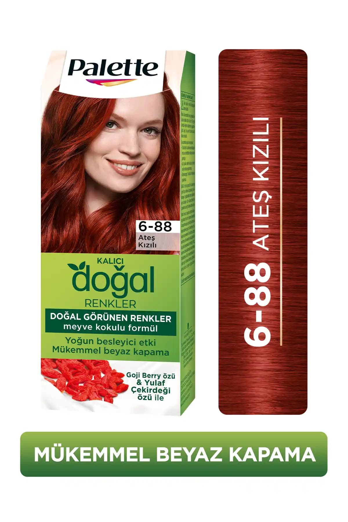 Palette Kalıcı Doğal Renkler 6-88 Ateş Kızılı Saç Boyası Türkiye Menşei ve Özellikleri