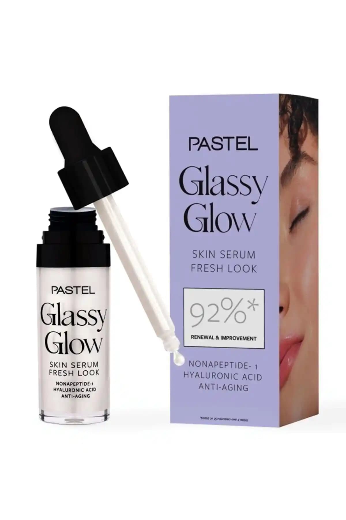 Pastel Glassy Glow Hyaluronik Asit Serumu: Nemlendirici ve Yaşlanma Karşıtı Cilt Bakım Ürünü