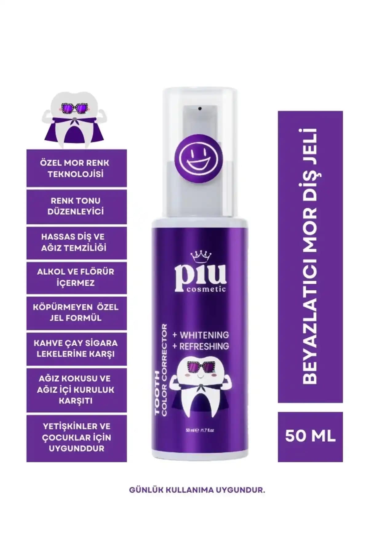 Piu Cosmetic Beyazlatıcı Mor Diş Jeli: Güvenli ve Etkili Beyazlatma Çözümü