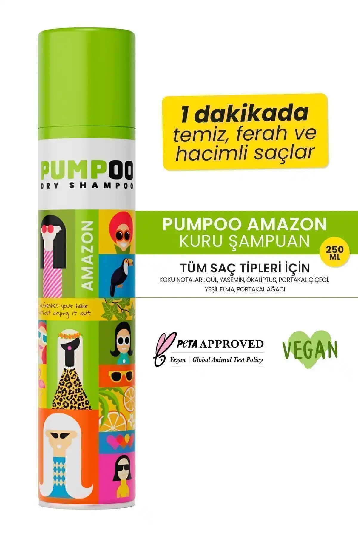 Pumpoo Amazon Kuru Şampuan: Hacimli ve Temiz Saçlar İçin Pratik Çözüm