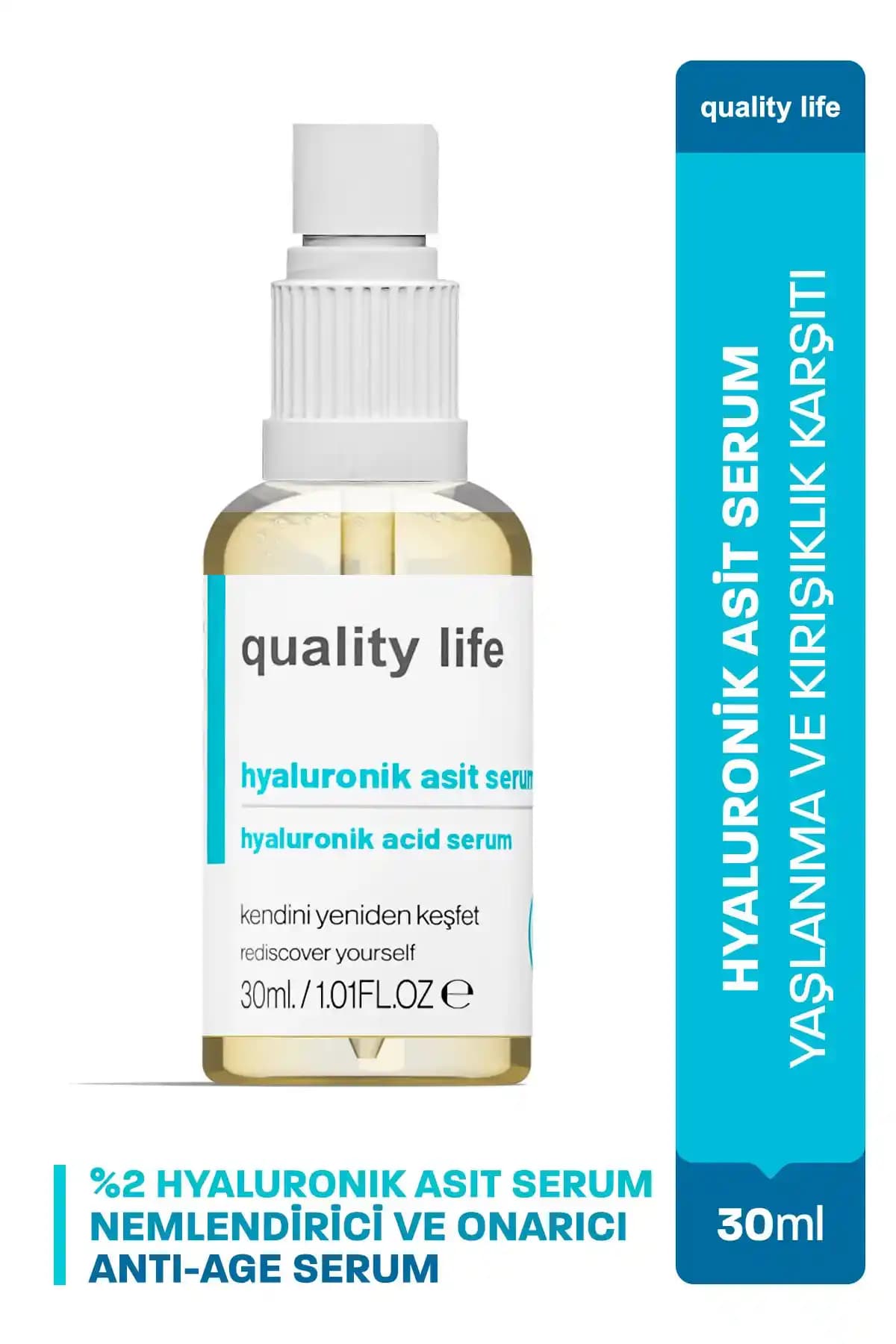Quality Life Hyaluronik Asit Cilt Serumu ile Genç ve Nemli Bir Cilt Sağlayın