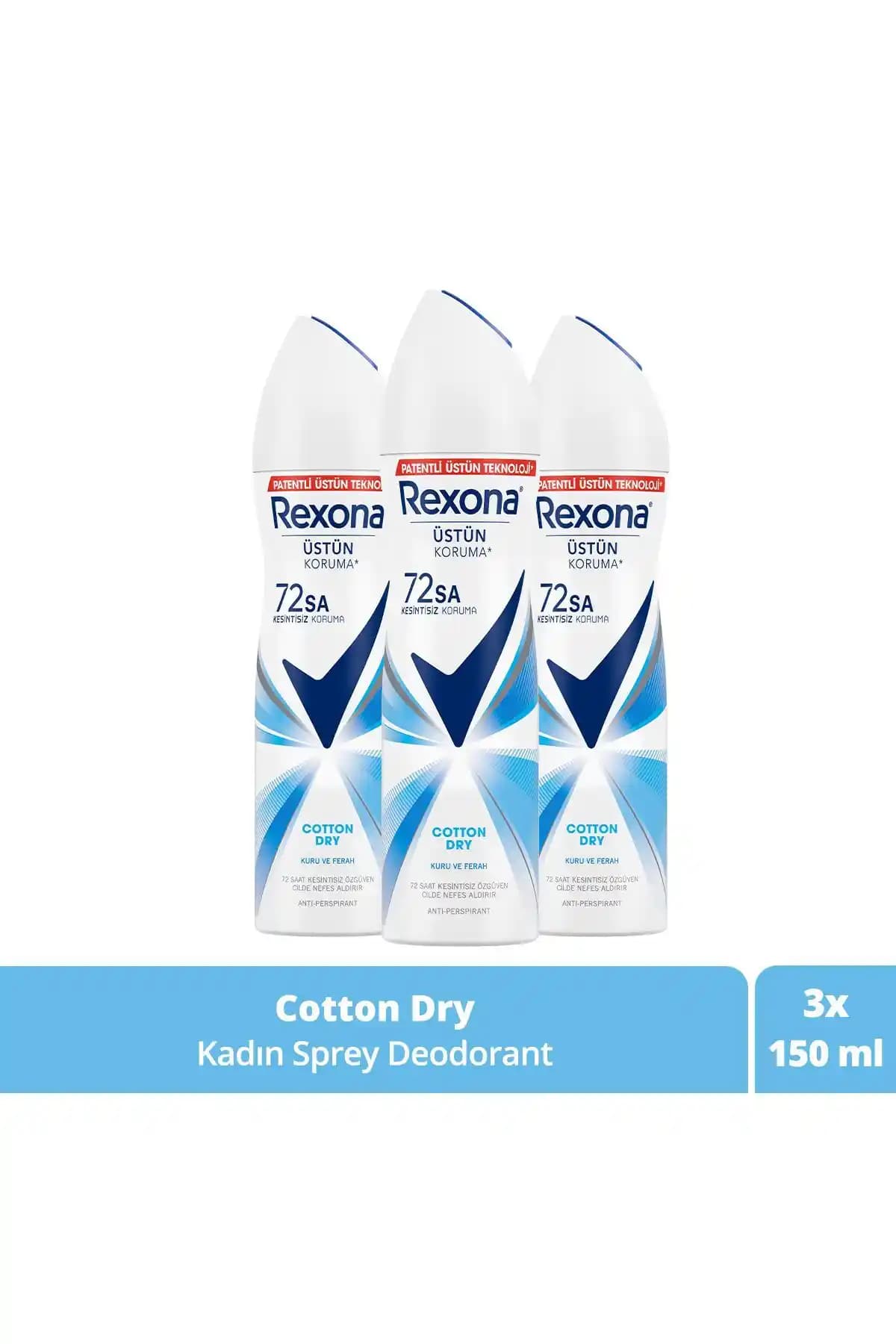 Rexona Kadın Sprey Deodorant Cotton Dry Uzun Süreli Koruma ve Ferahlatıcı Koku