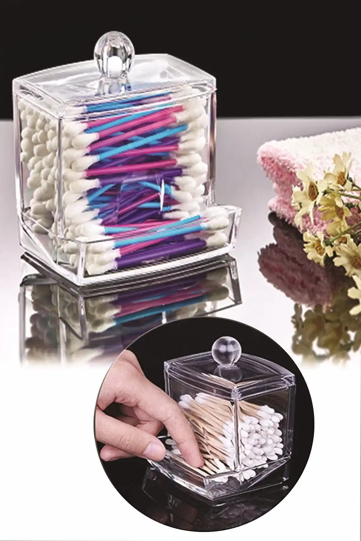 Şeffaf Kapaklı Hazneli Makyaj Organizer Kutusu - Pratik ve Şık Depolama Çözümü