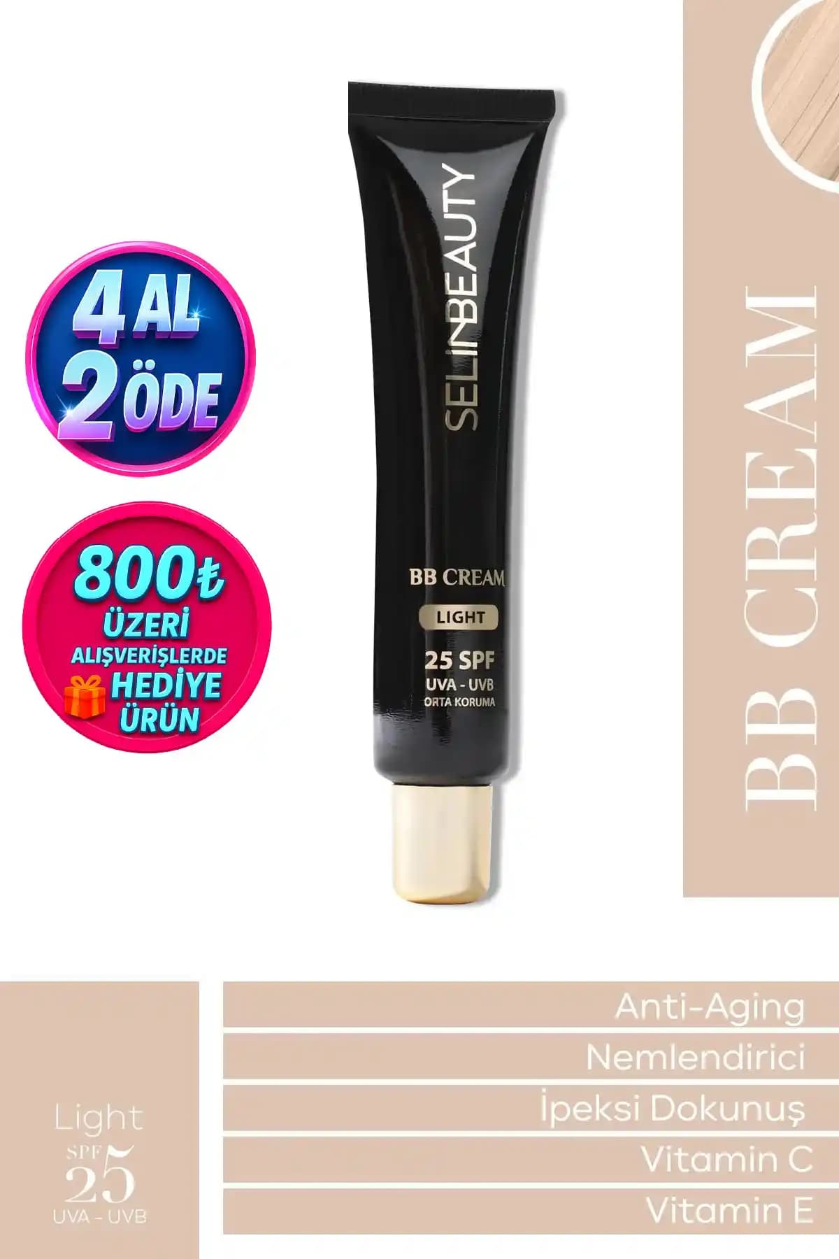SELİNBEAUTY BB Krem Light SPF25: Günlük Kullanım İçin Doğal ve Koruyucu Makyaj Kremi