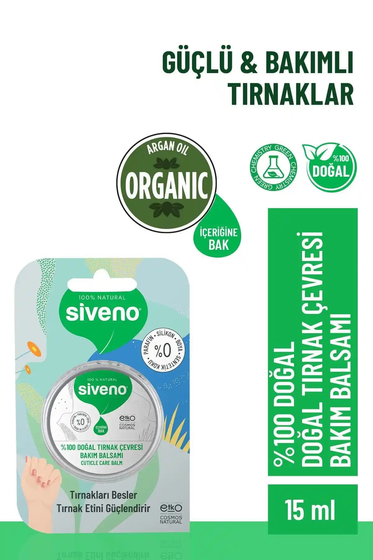 Siveno %100 Doğal Tırnak Çevresi Bakım Balsamı Organik ve Vegan Dostu 15ml