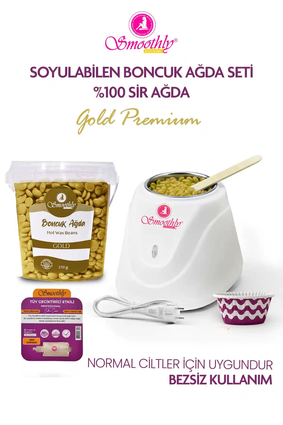 Smoothly Gold Soyulabilen Boncuk Ağda Seti Profesyonel ve Pratik Kullanım İçin Uygun