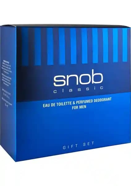 Snob Classic Erkek Parfüm ve Deodorant Seti Odunsu ve Baharatlı Koku Profiliyle Şıklık Sunar