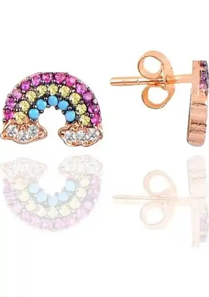 Söğütlü Silver Gü<müş> Rose Gökkuşağı Küpe: Şık ve Dayanıklı Tasarım Özellikleri