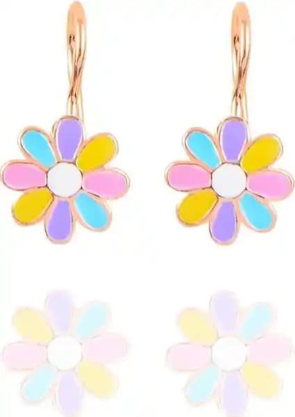 Söğütlü Silver Rose Renkli Mineli Papatya Küpe Estetik ve Zarif Tasarım Özellikleri