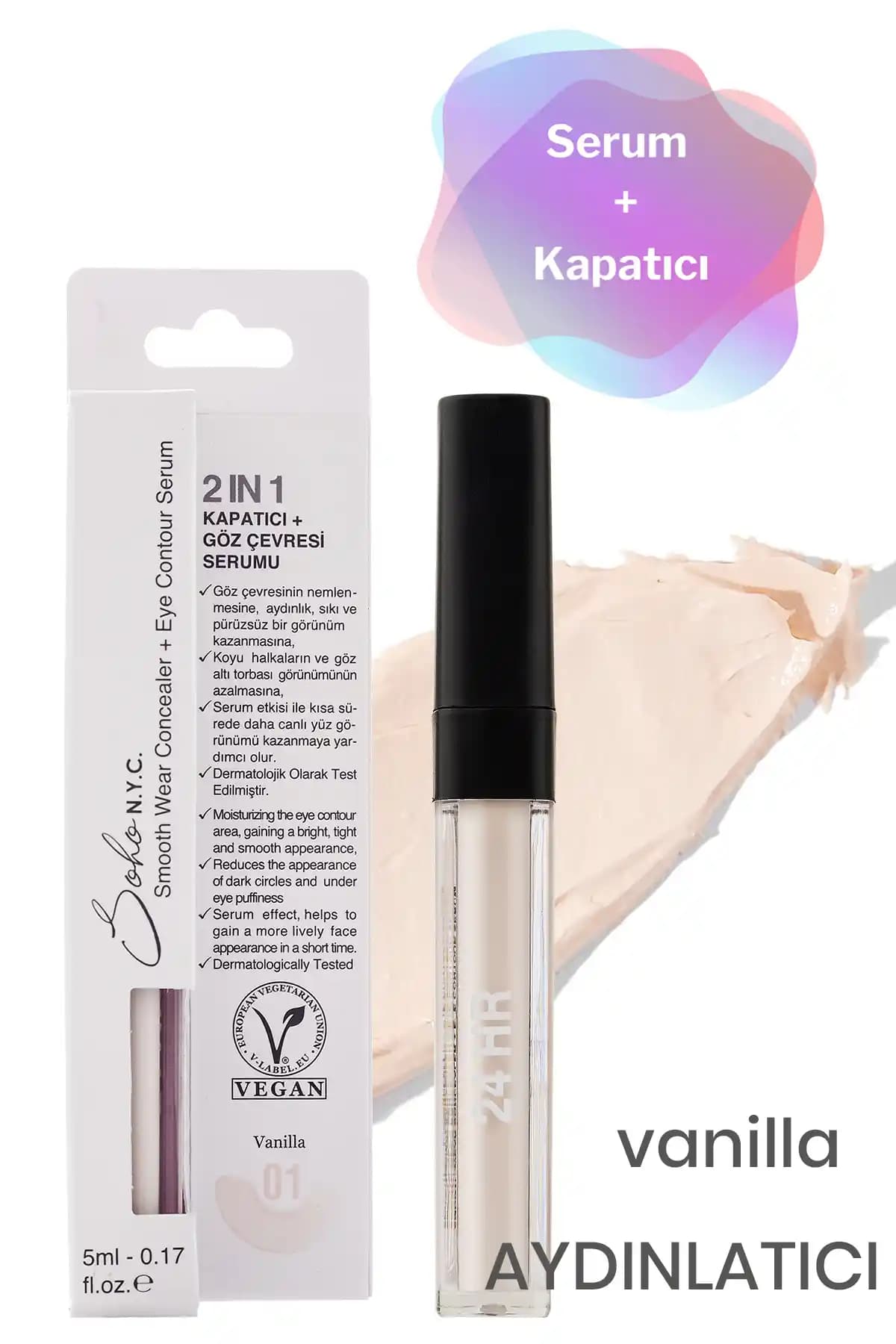 Soho N.Y.C. Vegan Göz Altı Serumu ve Kapatıcı: Doğal ve Hafif Günlük Kullanım İçin