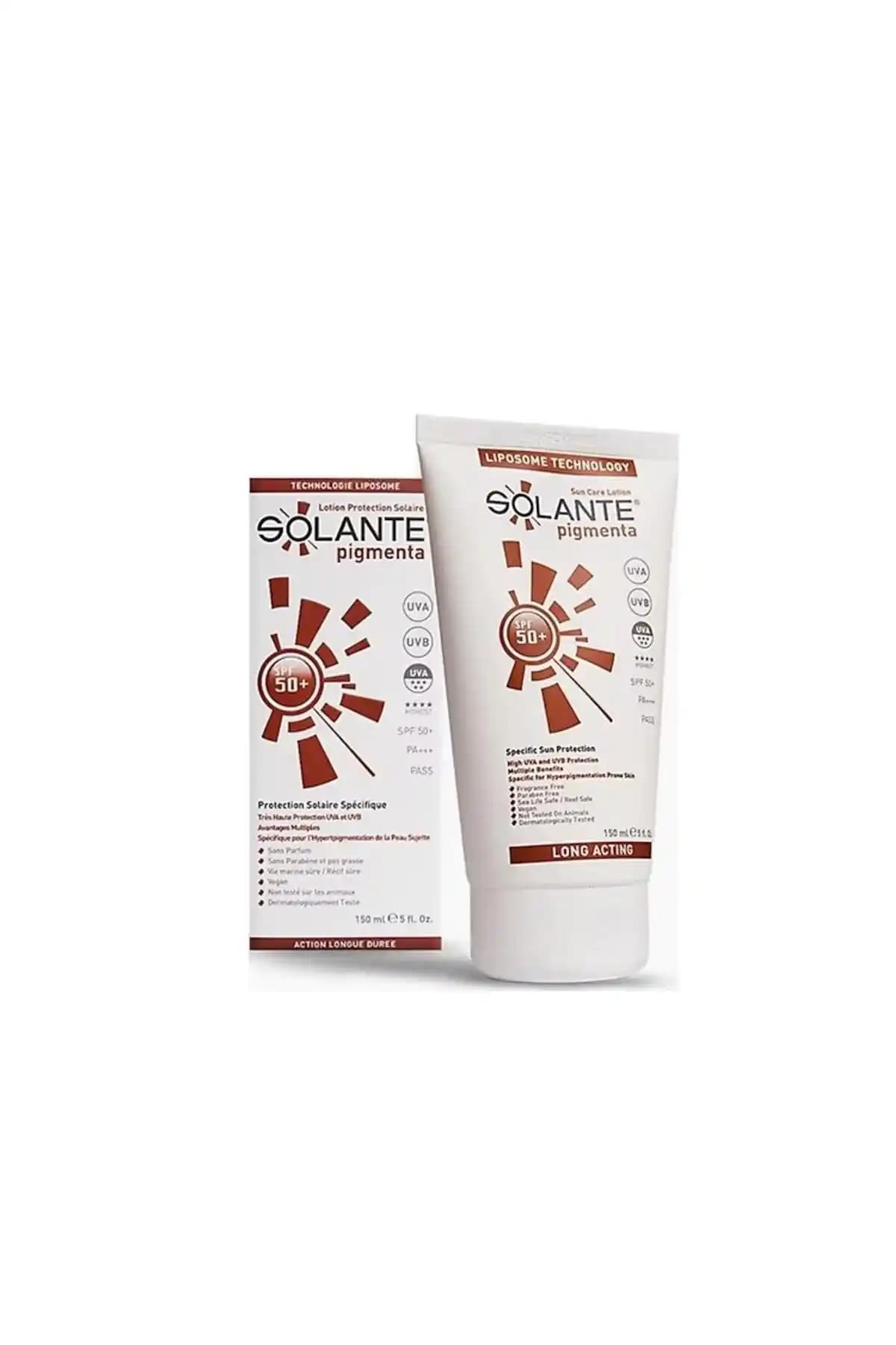 Solante Pigmenta Güneş Losyonu SPF 50+ Koyu Lekeleri Azaltıcı ve Cilt Tonunu Eşitleyici