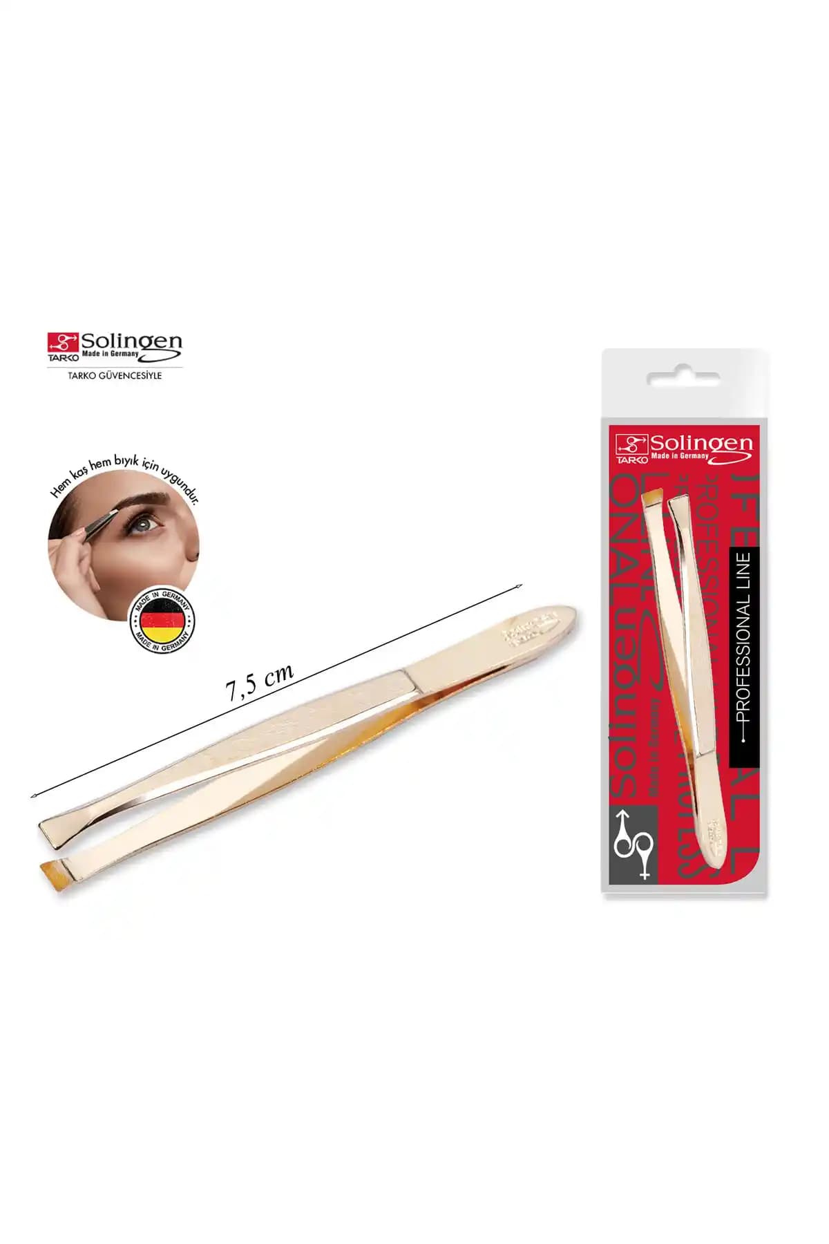 Solingen Yan 7336 Gold Cımbız: Şık Tasarım ve Hassas Tüy Alma Performansı