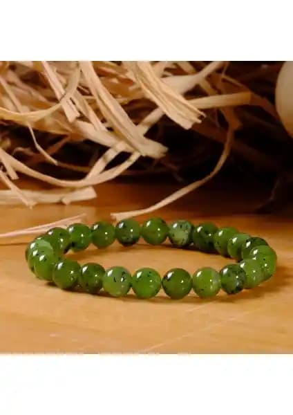 Ssilhoutte Sertifikalı Yeşil Yeşim Taşı Bileklikleri Unisex Doğal Taş Takı