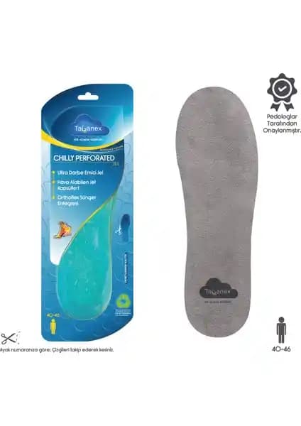 Tabanex Chilly Perforated Jel Tabanlık Erkekler İçin Konfor ve Destek Sağlayan Ergonomik Ürün