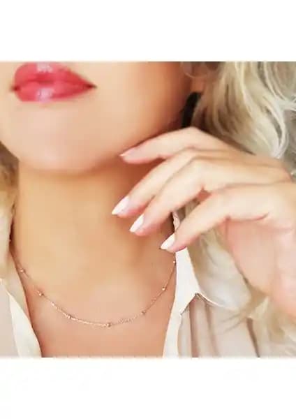 Vaoov 925 Ayar Gümüş Toplu Zincir Kadınlar İçin Zarif ve Dayanıklı Aksesuar