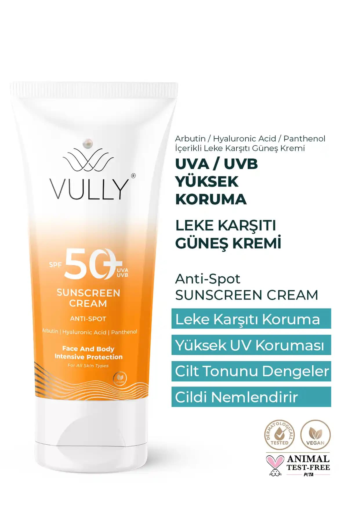VULLY Leke Karşıtı Güneş Kremi SPF50 ile yüksek koruma ve cilt aydınlatma