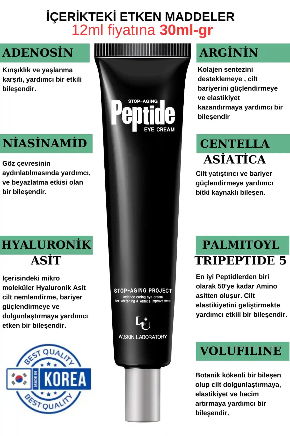 W. Skin Laboratory Stop Aging Koyu Halkalı Kırışıklık ve Morluk Giderici Göz ve Yüz Kremi İncelemesi